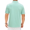 Mens Polo Shirts Dry Fit Breathable Printed Golf Shirt Summer(Green White Stripe)