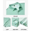 Mens Polo Shirts Dry Fit Breathable Printed Golf Shirt Summer(Green White Stripe)