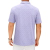 Mens Polo Shirts Dry Fit Breathable Printed Golf Shirt Summer(Grey Purple Ocean)