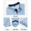 Mens Polo Shirts Dry Fit Breathable Printed Golf Shirt Summer(Light Blue Dinosaur)