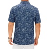 Mens Polo Shirts Dry Fit Breathable Printed Golf Shirt Summer(Navy Blue Paisley)