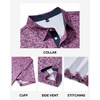 Mens Polo Shirts Dry Fit Breathable Printed Golf Shirt Summer(Pink Paisley)