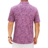 Mens Polo Shirts Dry Fit Breathable Printed Golf Shirt Summer(Pink Paisley)