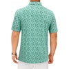 Mens Polo Shirts Dry Fit Breathable Printed Golf Shirt Summer(Teal Hawaii Ocean)