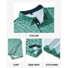 Mens Polo Shirts Dry Fit Breathable Printed Golf Shirt Summer(Teal Hawaii Ocean)