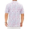 Mens Polo Shirts Dry Fit Breathable Printed Golf Shirt Summer(White Color)