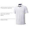 Mens Polo Shirts Dry Fit Breathable Printed Golf Shirt Summer(White Golf)