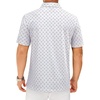 Mens Polo Shirts Dry Fit Breathable Printed Golf Shirt Summer(White Golf)