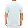 Mens Polo Shirts Dry Fit Breathable Printed Golf Shirt Summer(White Teal Dots)