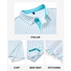 Mens Polo Shirts Dry Fit Breathable Printed Golf Shirt Summer(White Teal Dots)
