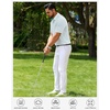 Mens Polo Shirts Dry Fit Breathable Printed Golf Shirt Summer(White Teal Dots)