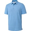 Mens Polo Shirts Dry Fit Breathable Printed Golf Shirt Summer(Blue Dots)