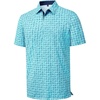 Mens Polo Shirts Dry Fit Breathable Printed Golf Shirt Summer(Blue Funny Ocean)