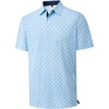 Mens Polo Shirts Dry Fit Breathable Printed Golf Shirt Summer(Blue Golf)
