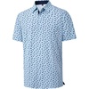 Mens Polo Shirts Dry Fit Breathable Printed Golf Shirt Summer(Light Blue Dinosaur)