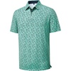 Mens Polo Shirts Dry Fit Breathable Printed Golf Shirt Summer(Teal Hawaii Ocean)