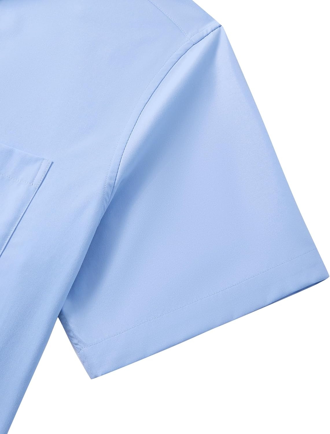 image:imageMens Short Sleeve Dress Shirt Wrinkle Free Button Down Shirt with PocketLight Blue
