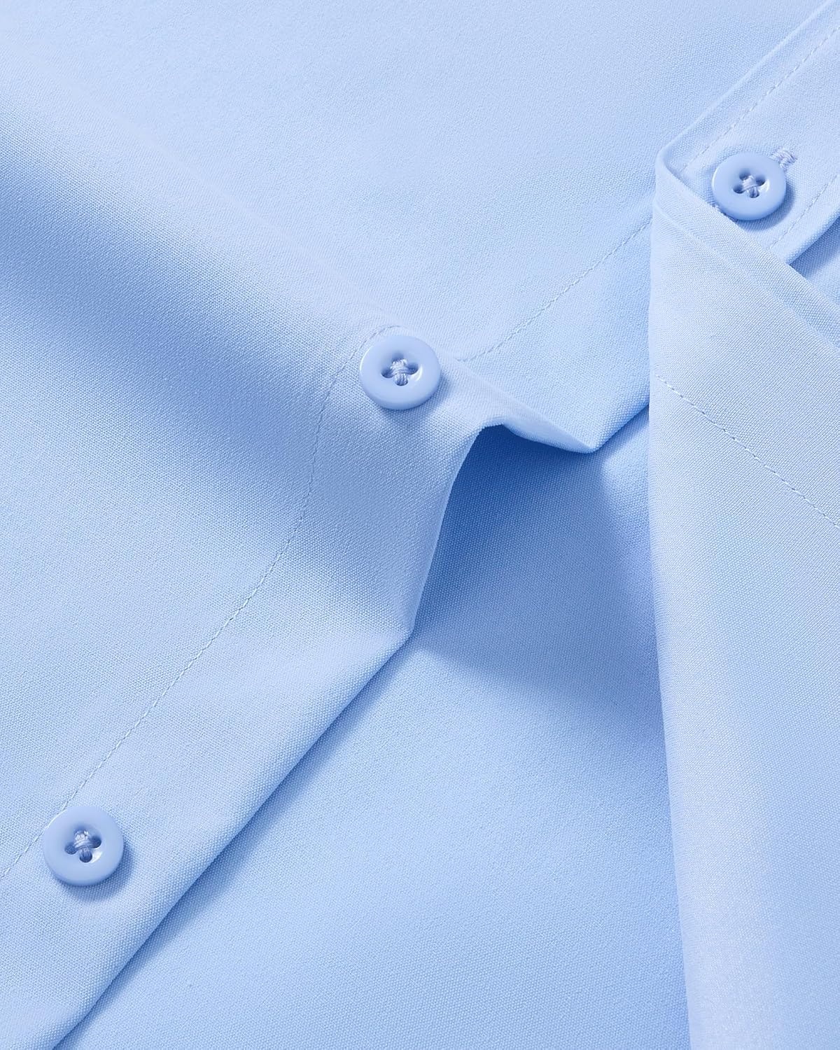 image:imageMens Short Sleeve Dress Shirt Wrinkle Free Button Down Shirt with PocketLight Blue