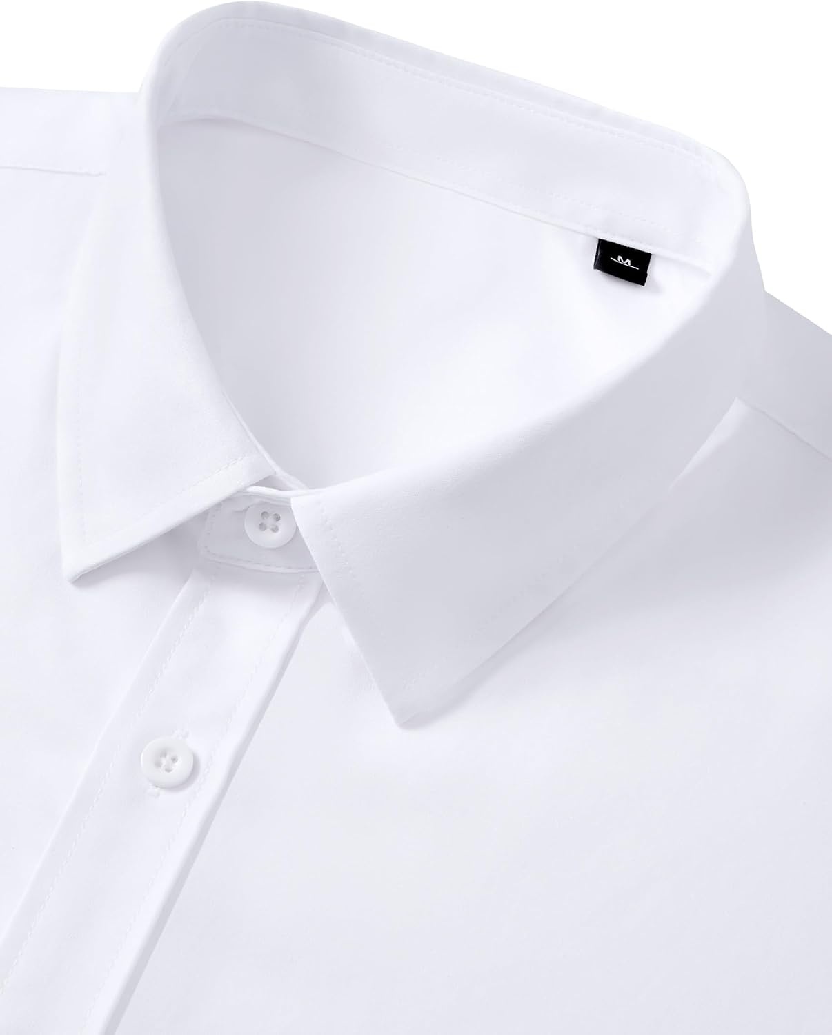 image:imageMens Short Sleeve Dress Shirt Wrinkle Free Button Down Shirt with PocketWhite