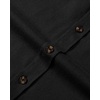 Alimens & Gentle Men’s Solid Flannel Shirts 100% Cotton Long Sleeve Shirt(Black)