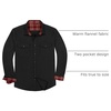 Alimens & Gentle Men’s Solid Flannel Shirts 100% Cotton Long Sleeve Shirt(Black)