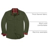 Alimens & Gentle Men’s Solid Flannel Shirts 100% Cotton Long Sleeve Shirt(Green Army)