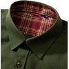 Alimens & Gentle Men’s Solid Flannel Shirts 100% Cotton Long Sleeve Shirt(Green Army)