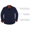 Alimens & Gentle Men’s Solid Flannel Shirts 100% Cotton Long Sleeve Shirt(Navy Blue)
