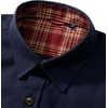 Alimens & Gentle Men’s Solid Flannel Shirts 100% Cotton Long Sleeve Shirt(Navy Blue)