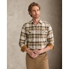 Alimens&Gentle Mens 6 oz Flannel Button Down Long Sleeve Casual Plaid Shirt(Beige Brown)