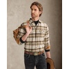 Alimens&Gentle Mens 6 oz Flannel Button Down Long Sleeve Casual Plaid Shirt(Beige Brown)