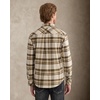 Alimens&Gentle Mens 6 oz Flannel Button Down Long Sleeve Casual Plaid Shirt(Beige Brown)
