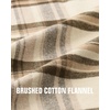 Alimens&Gentle Mens 6 oz Flannel Button Down Long Sleeve Casual Plaid Shirt(Beige Brown)