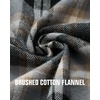 Alimens&Gentle Mens 6 oz Flannel Button Down Long Sleeve Casual Plaid Shirt(Lilac Black)