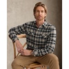 Alimens&Gentle Mens 6 oz Flannel Button Down Long Sleeve Casual Plaid Shirt(Lilac Black)