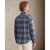 Alimens&Gentle Mens 6 oz Flannel Button Down Long Sleeve Casual Plaid Shirt(Navy Grey Brown)