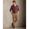 Alimens&Gentle Mens 6 oz Flannel Button Down Long Sleeve Casual Plaid Shirt(Red Black)