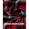Alimens&Gentle Mens 6 oz Flannel Button Down Long Sleeve Casual Plaid Shirt(Red Black)
