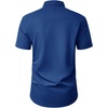 Mens Short Sleeve Dress Shirt Wrinkle Free Button Down Shirt with Pocket(Blue)
