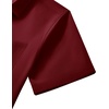 Mens Short Sleeve Dress Shirt Wrinkle Free Button Down Shirt with Pocket(Burgundy)