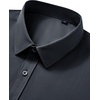 Mens Short Sleeve Dress Shirt Wrinkle Free Button Down Shirt with Pocket(Dark Grey)