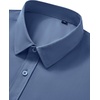 Mens Short Sleeve Dress Shirt Wrinkle Free Button Down Shirt with Pocket(Dusty Blue)