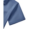 Mens Short Sleeve Dress Shirt Wrinkle Free Button Down Shirt with Pocket(Dusty Blue)