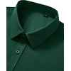 Mens Short Sleeve Dress Shirt Wrinkle Free Button Down Shirt with Pocket(Green)
