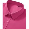 Mens Short Sleeve Dress Shirt Wrinkle Free Button Down Shirt with Pocket(Hot Pink)