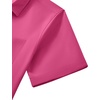 Mens Short Sleeve Dress Shirt Wrinkle Free Button Down Shirt with Pocket(Hot Pink)