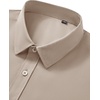 Mens Short Sleeve Dress Shirt Wrinkle Free Button Down Shirt with Pocket(Khaki)