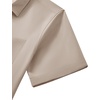 Mens Short Sleeve Dress Shirt Wrinkle Free Button Down Shirt with Pocket(Khaki)