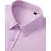 Mens Short Sleeve Dress Shirt Wrinkle Free Button Down Shirt with Pocket(Lavender)