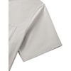 Mens Short Sleeve Dress Shirt Wrinkle Free Button Down Shirt with Pocket(Light Grey)